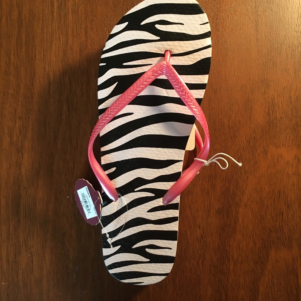 SO zebra print flip flops